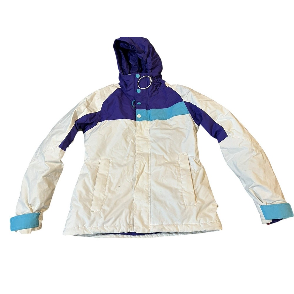 Burton Snowboard Jacket Womens Large Ski Hood Winter Color Block DryRide Winter